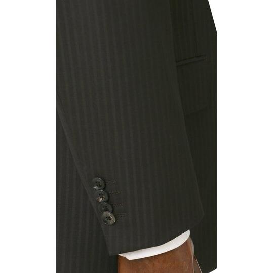 【洋服の青山】オールシーズン ブラウン系 プレミアムスタンダードスーツ【DORMEUIL】 【ジャケット】 2ボタン 背抜き 本台場 脇当て 重ねボタン サイドベンツの画像
