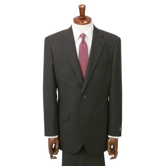 【洋服の青山】オールシーズン ブラウン系 プレミアムスタンダードスーツ【DORMEUIL】 【ジャケット】 2ボタン 背抜き 本台場 脇当て 重ねボタン サイドベンツの画像