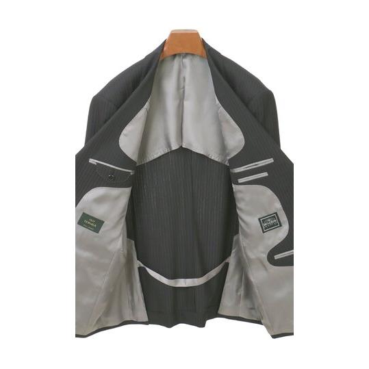 【洋服の青山】オールシーズン ブラック系 プレミアムスタンダードスーツ【DORMEUIL】 【ジャケット】 2ボタン 背抜き 本台場 脇当て 重ねボタン サイドベンツの画像