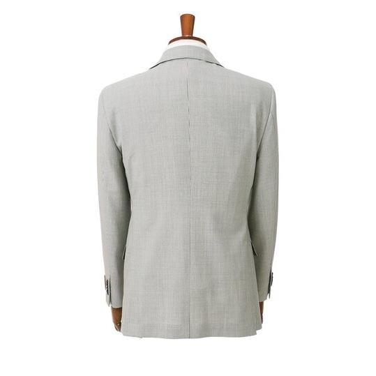 【洋服の青山】春夏 グレー系 プレミアムスタイリッシュスーツ【DRAGO】【Super130’s】 【ジャケット】 2ボタン 背抜き 切り台場 脇当て 本切羽 重ねボタンの画像