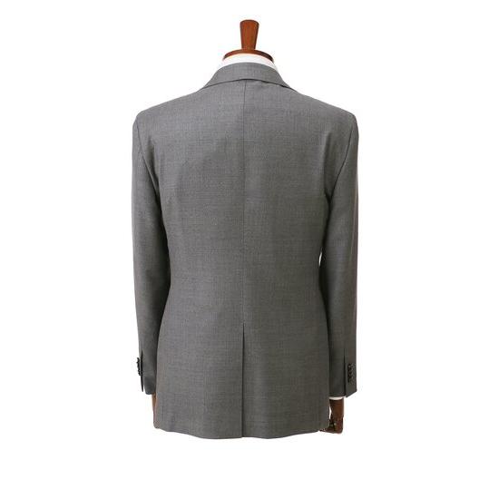 【洋服の青山】オールシーズン グレー系 プレミアムスタイリッシュスーツ【Super140’s】 【ジャケット】 2ボタン 背抜き 本台場 脇当て ペン差しポケットの画像
