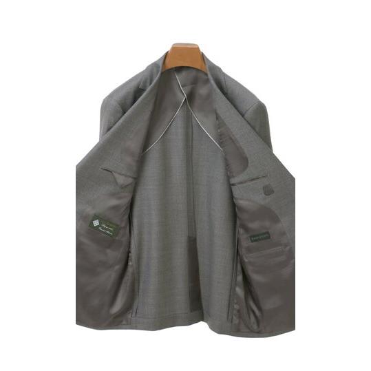 【洋服の青山】オールシーズン グレー系 プレミアムスタイリッシュスーツ【Super140’s】 【ジャケット】 2ボタン 背抜き 本台場 脇当て ペン差しポケットの画像