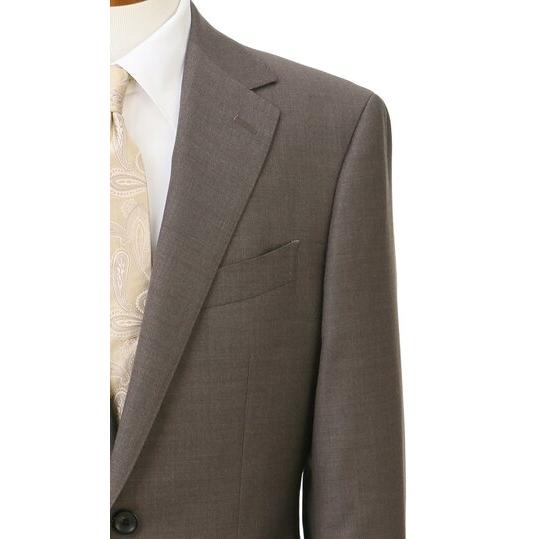 【洋服の青山】オールシーズン ブラウン系 プレミアムスタイリッシュスーツ【Super140’s】 【ジャケット】 2ボタン 背抜き 本台場 脇当て ペン差しポケットの画像