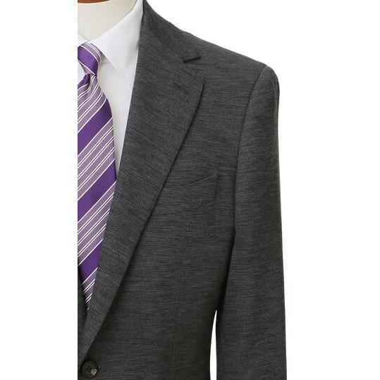 【洋服の青山】サンフレッチェ広島モデル プレミアム スーツ メンズ スリム 春夏 秋冬 グレー 灰色 2ボタン 背抜き サイドベンツ ノータック ストレッチ 商談の画像
