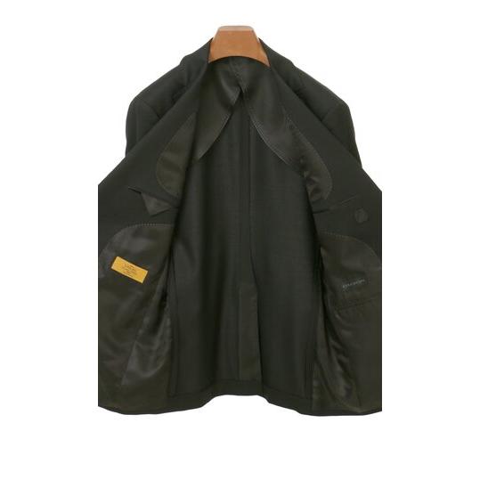 【洋服の青山】メンズ スリーピース スーツ ベスト付き ビジネス オフィス 春夏 秋冬 オールシーズン 黒 ブラック系 プレミアムスタイリッシュスーツ ストレッチの画像