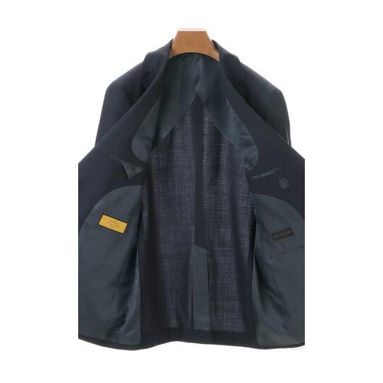 【洋服の青山】スリーピース 3点セット ウール100% プレミアム スーツ メンズ スリム 春夏 ネイビー 無地 大きいサイズ 2ボタン 背抜き センターベント ビジネスの画像