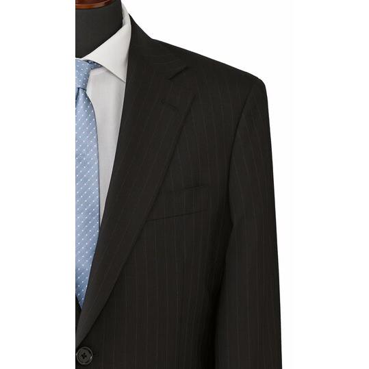 【洋服の青山】春夏 ブラック系 スタンダードスーツ【キング&トール】【Plastics Smart】 【ジャケット】 2ボタン 背抜き 切り台場 脇当て サイドベンツの画像