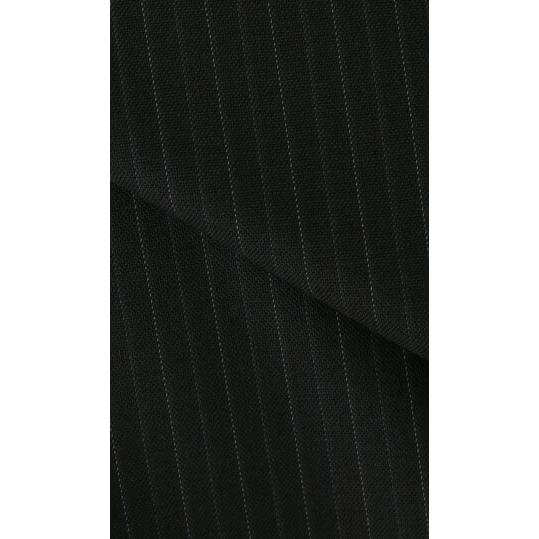【洋服の青山】DORMEUIL ドーメル ウール100% 本台場 サイドベンツ プレミアム スーツ メンズ ゆったり 春夏 ブラック 黒 ストライプ 大きいサイズ ワンタックの画像