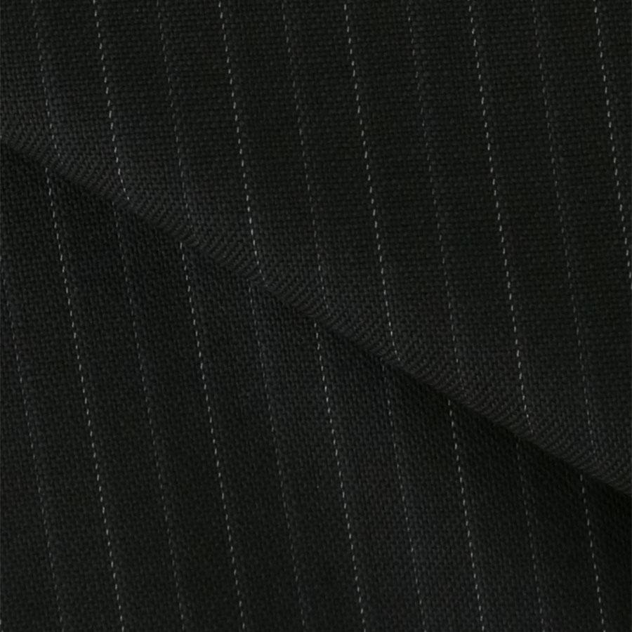 【洋服の青山】DORMEUIL ドーメル ウール100% 本台場 サイドベンツ プレミアム スーツ メンズ ゆったり 春夏 ブラック 黒 ストライプ 大きいサイズ ワンタックの画像