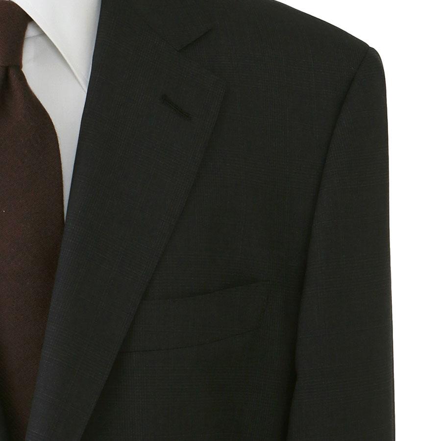 【洋服の青山】DORMEUIL ドーメル ウール100% 本台場 サイドベンツ プレミアム スーツ メンズ ゆったり 春夏 グレー グレンチェック 大きいサイズ ワンタックの画像