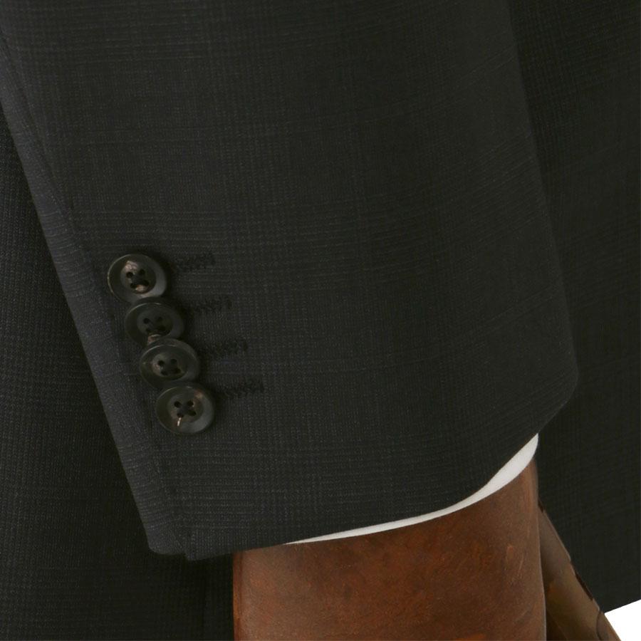 【洋服の青山】DORMEUIL ドーメル ウール100% 本台場 サイドベンツ プレミアム スーツ メンズ ゆったり 春夏 グレー グレンチェック 大きいサイズ ワンタックの画像
