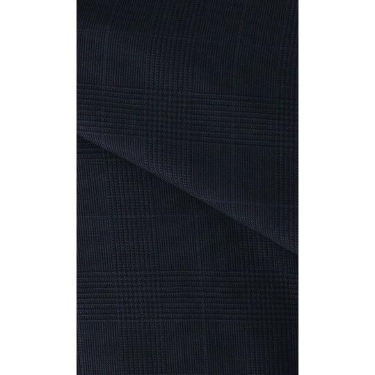 【洋服の青山】グアベロ プレミアム ウール100% GUABELLO スーツ メンズ スリム 春夏 ネイビー チェック 2ボタン 背抜き サイドベンツ 本切羽 本台場 ワンタックの画像