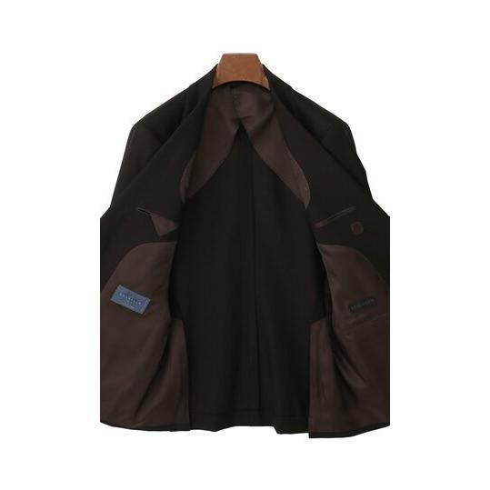 【洋服の青山】グアベロ プレミアム ウール100% GUABELLO スーツ メンズ スリム 春夏 ブラウン チェック 2ボタン 背抜き サイドベンツ 本切羽 本台場 ワンタックの画像