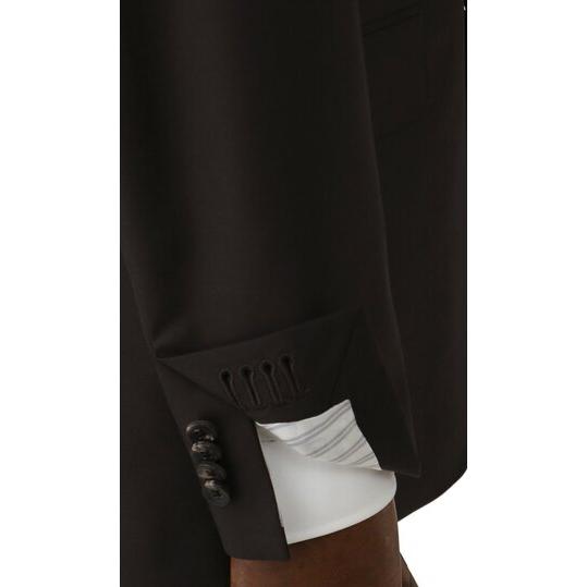 【洋服の青山】グアベロ プレミアム ウール100% GUABELLO スーツ メンズ スリム 春夏 ブラウン チェック 2ボタン 背抜き サイドベンツ 本切羽 本台場 ワンタックの画像