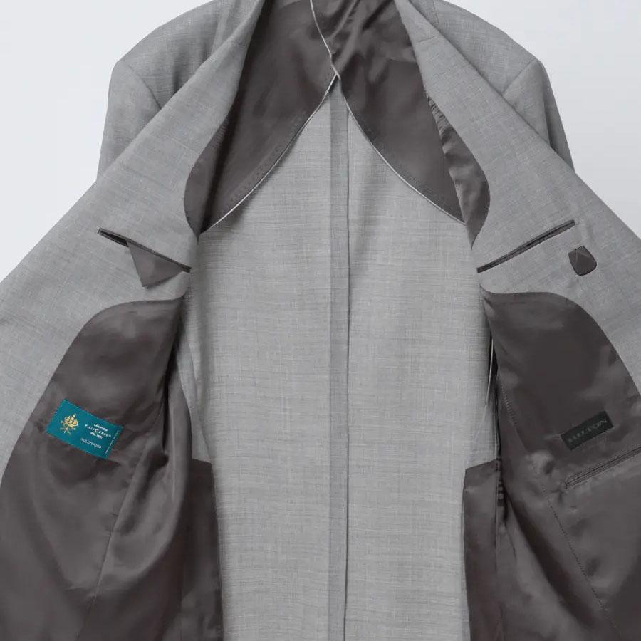 【洋服の青山】CERRUTI チェルッティ ウール100% プレミアム スーツ メンズ  春夏 グレー 灰色 2ボタン 本切羽 本台場 サイドベンツ ワンタック 大きいサイズの画像