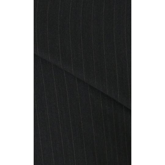 【洋服の青山】スリーピース ベスト付き Super100's ウール100% プレミアム スーツ メンズ スリム 春夏 グレー 灰色 ストライプ 本台場 本切羽 重ねボタンの画像