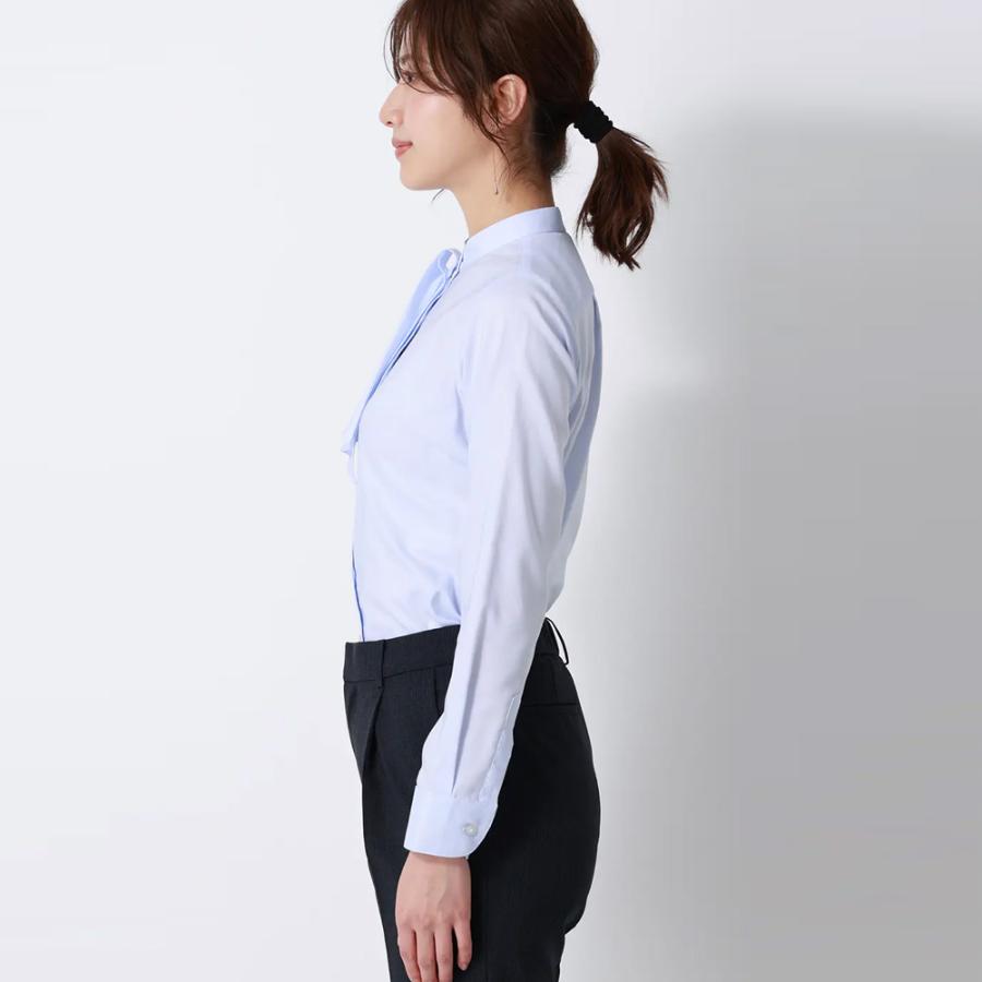 AOYAMA 【洋服の青山】シワになりにくい 取り外し ボウタイ ブラウス