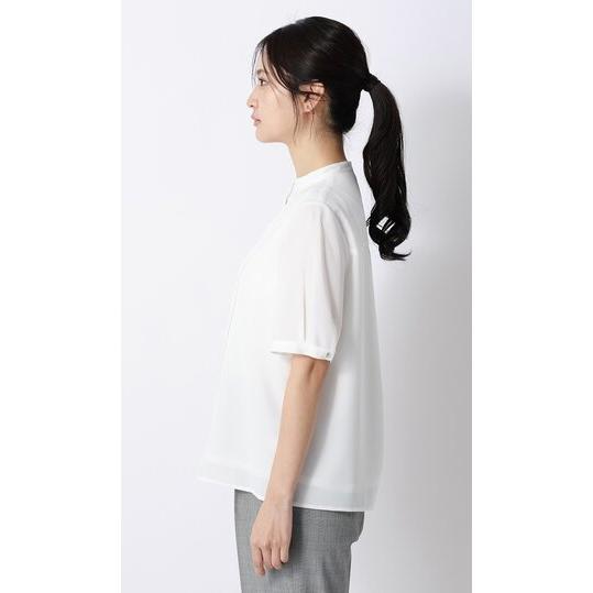 AOYAMA 【洋服の青山】春夏 ホワイト系 ピンタックブラウス【半袖