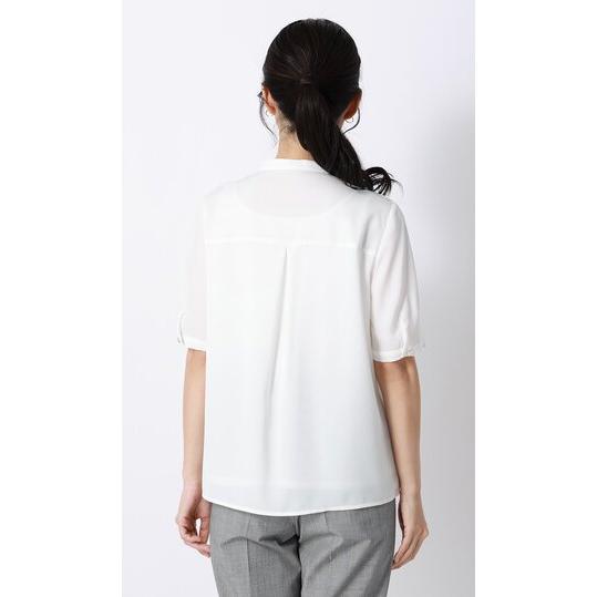 AOYAMA 【洋服の青山】春夏 ホワイト系 ピンタックブラウス【半袖