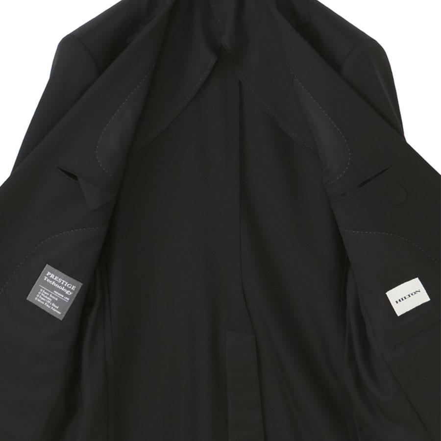【洋服の青山】ツーパンツ プレミアム スーツ メンズ スリム 春夏秋冬 オールシーズン ブラック 黒 無地 パンツ2枚 2本 2ボタン 背抜き 本台場 本切羽 洗えるの画像
