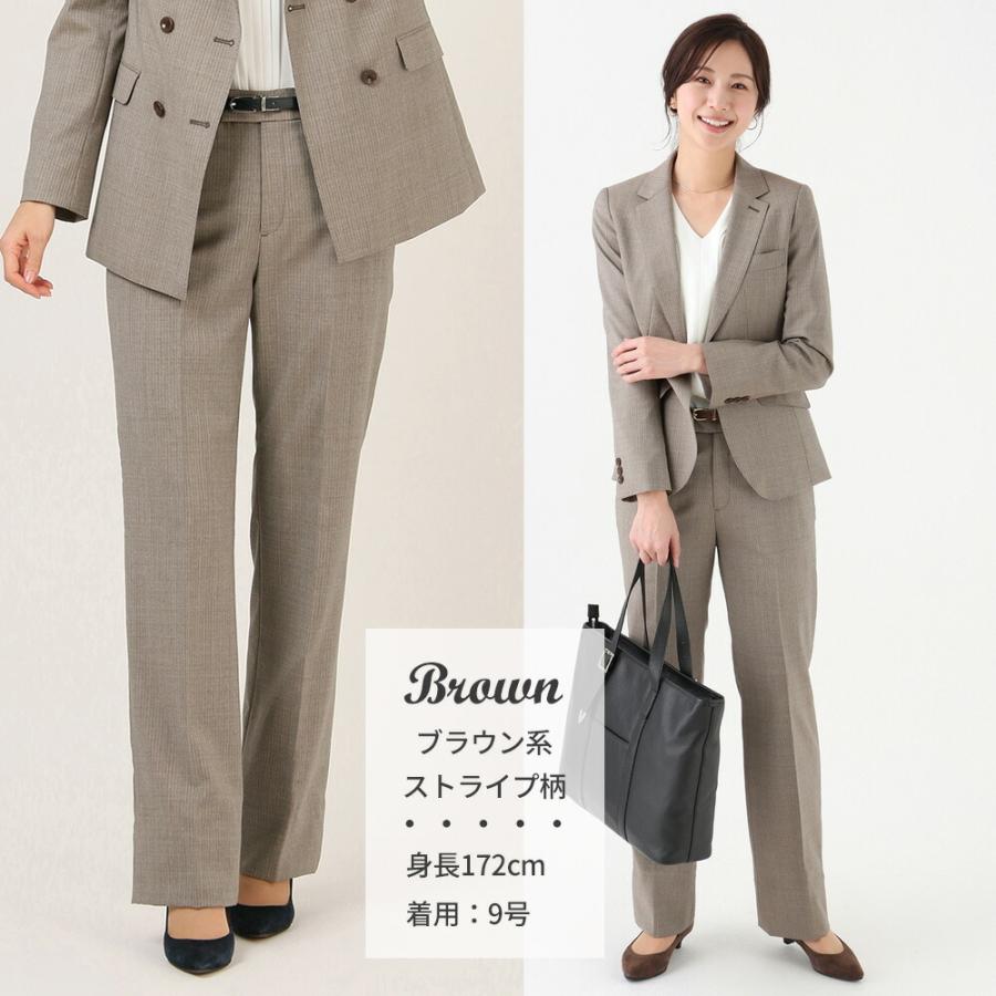 AOYAMA 【洋服の青山】レディース ストレートパンツ 春夏秋冬 ブラウン