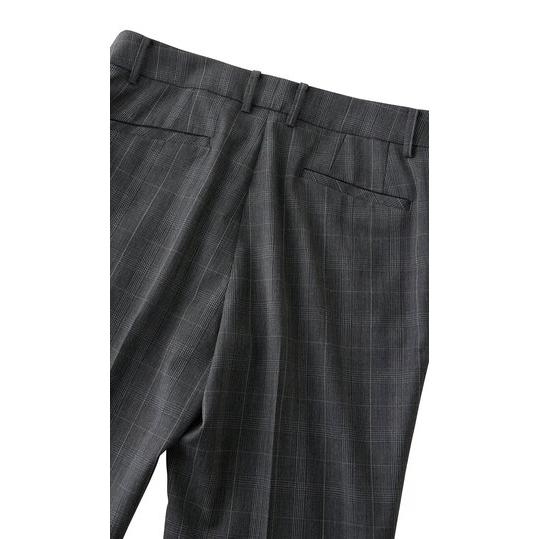 洋服の青山 グレー チェック柄 黒チェック柄 パンツスーツ おまとめ割 AOYAMA 【洋服の青山】テーパードパンツ レディース 春夏 秋冬 グレー