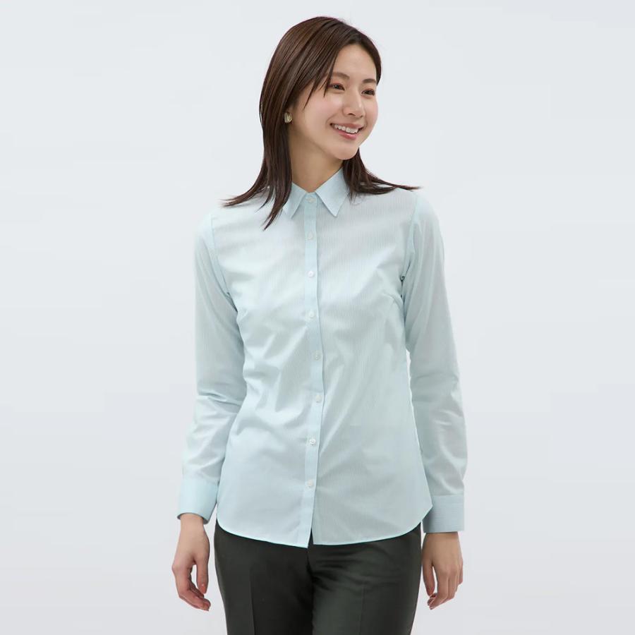 AOYAMA 【洋服の青山】シワになりにくい ブラウス 長袖 レディース 綿