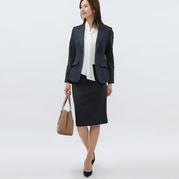 AOYAMA 【洋服の青山】タイトスカート ウール ストレッチ ひざ丈