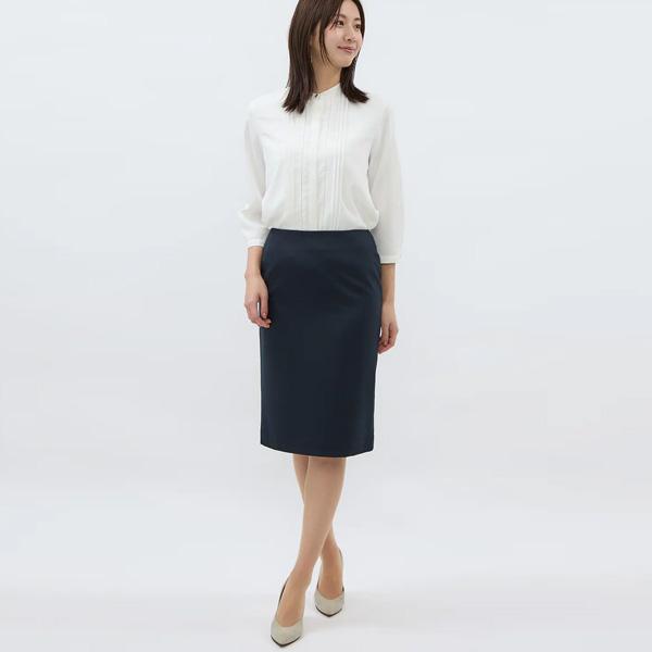 AOYAMA 【洋服の青山】タイトスカート ウール ストレッチ ひざ丈