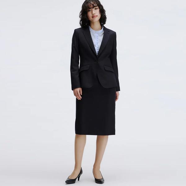AOYAMA 【洋服の青山】タイトスカート ウール ストレッチ ひざ丈