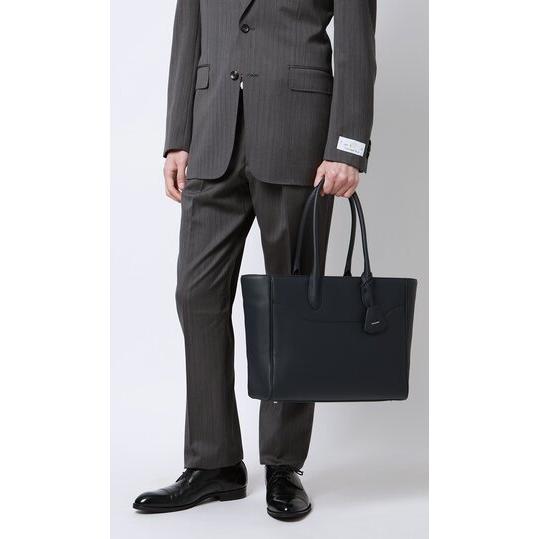 AOYAMA 【洋服の青山】本革 牛革 トートバッグ メンズ ネイビー 紺
