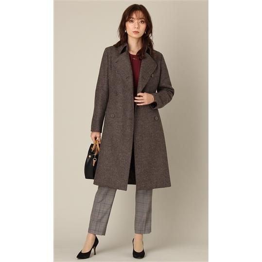 AOYAMA 【洋服の青山】ダブルトレンチコート レディース ウール100  