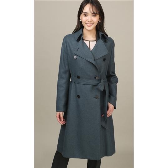 AOYAMA 【洋服の青山】秋冬用 ブルー系 ダブルトレンチコート【ロング  