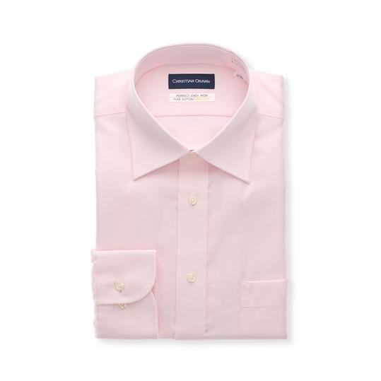 【洋服の青山】ビジネスシャツ メンズ オールシーズン用 ピンク系 ワイドカラースタンダードワイシャツ CHRISTIAN ORANI｜y-aoyama