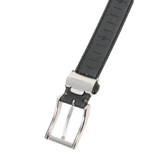 レザーベルト　黒/銀色バックル　110cm　（bunchi） レザーベルト黒/銀色バックル110cm（bunchi）