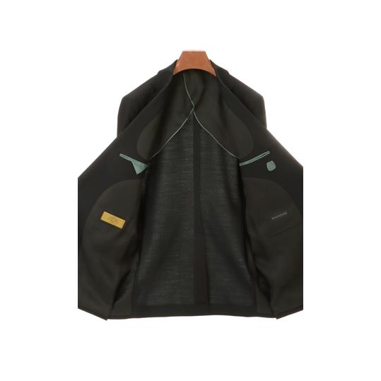 【洋服の青山】プレミアム スーツ メンズ ウール100％ 無地 スタイリッシュ 細身体 スリム 2つボタン ZQメリノウール ブラック 黒 春夏 ノータック 伸縮 吸湿の画像