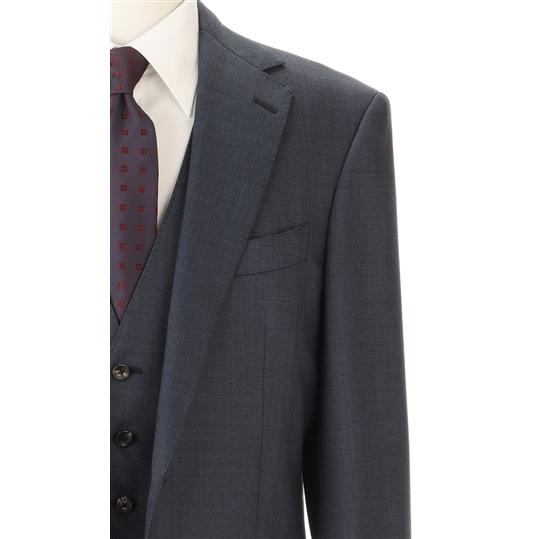 【洋服の青山】秋冬用 ブルー系 プレミアムスタイリッシュスーツ【スリーピース】【Super100’s】 HILTONの画像
