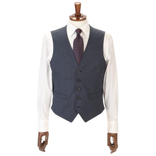 【洋服の青山】秋冬用 ブルー系 プレミアムスタイリッシュスーツ【スリーピース】【Super100’s】 HILTONの画像