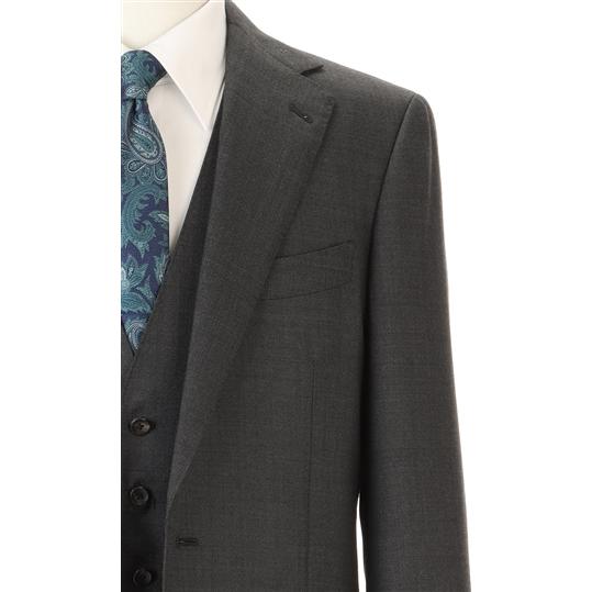 【洋服の青山】秋冬用 グレー系 プレミアムスタイリッシュスーツ【スリーピース】【Super100’s】 HILTONの画像