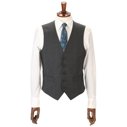 【洋服の青山】秋冬用 グレー系 プレミアムスタイリッシュスーツ【スリーピース】【Super100’s】 HILTONの画像