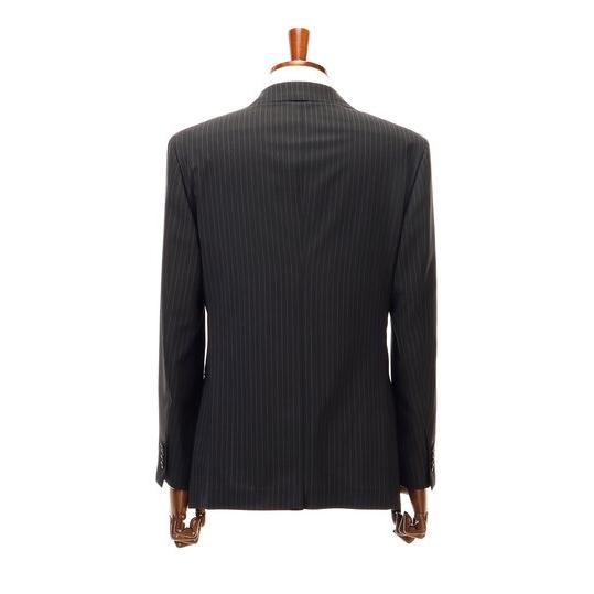 【洋服の青山】ツーパンツ ウール100% スーツ メンズ 春夏 グレー 灰色 プレミアム スリム スタイリッシュ 男性 紳士服 ビジネス ストレッチ 動きやすい 高級の画像