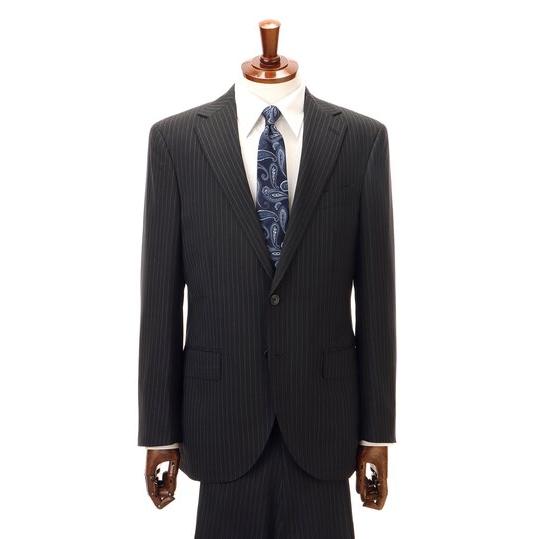 【洋服の青山】ツーパンツ ウール100% スーツ メンズ 春夏 グレー 灰色 プレミアム スリム スタイリッシュ 男性 紳士服 ビジネス ストレッチ 動きやすい 高級の画像