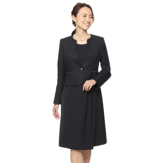 AOYAMA 【洋服の青山】オールシーズン用 ネイビー系 ノーカラー