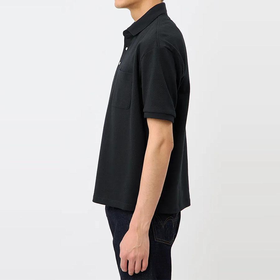 AOYAMA 【洋服の青山】カノコポロシャツ メンズ 春夏 ネイビー 織柄