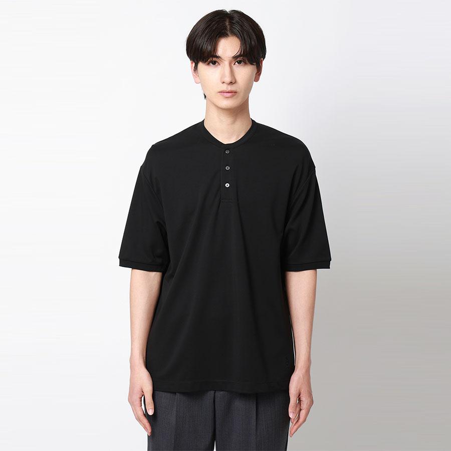 MILLO ARCHIVE ダークブルーmヘンリーネックtシャツ AOYAMA 【洋服の青山】Tシャツ ポンチ ヘンリーネック 半袖 メンズ 春