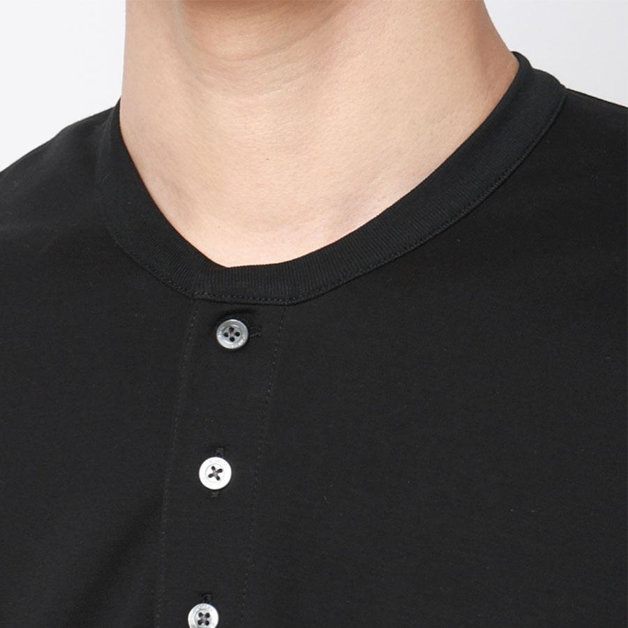AOYAMA 【洋服の青山】Tシャツ ポンチ ヘンリーネック 半袖 メンズ 春
