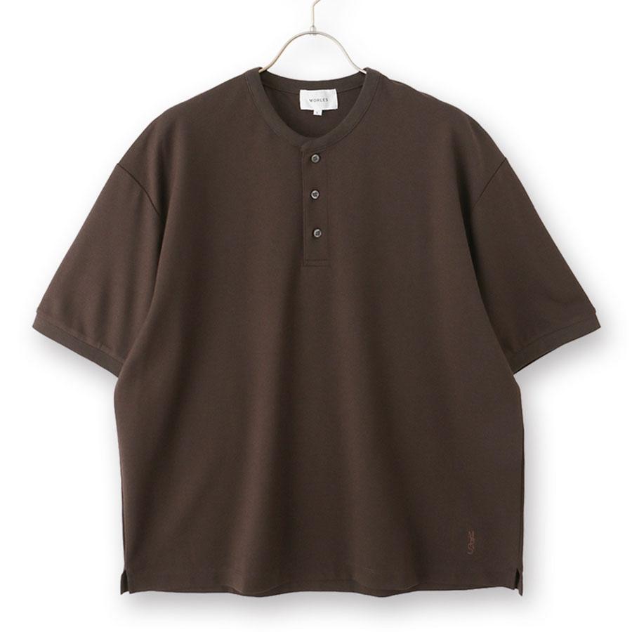 AOYAMA 【洋服の青山】Tシャツ ポンチ ヘンリーネック 半袖 メンズ 春