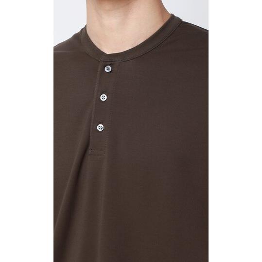 AOYAMA 【洋服の青山】Tシャツ ポンチ ヘンリーネック 半袖 メンズ 春