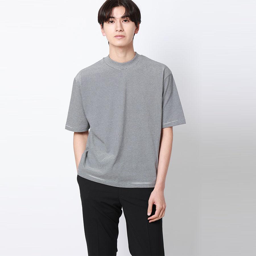 AOYAMA 【洋服の青山】Tシャツ モックネック 半袖 メンズ 春夏