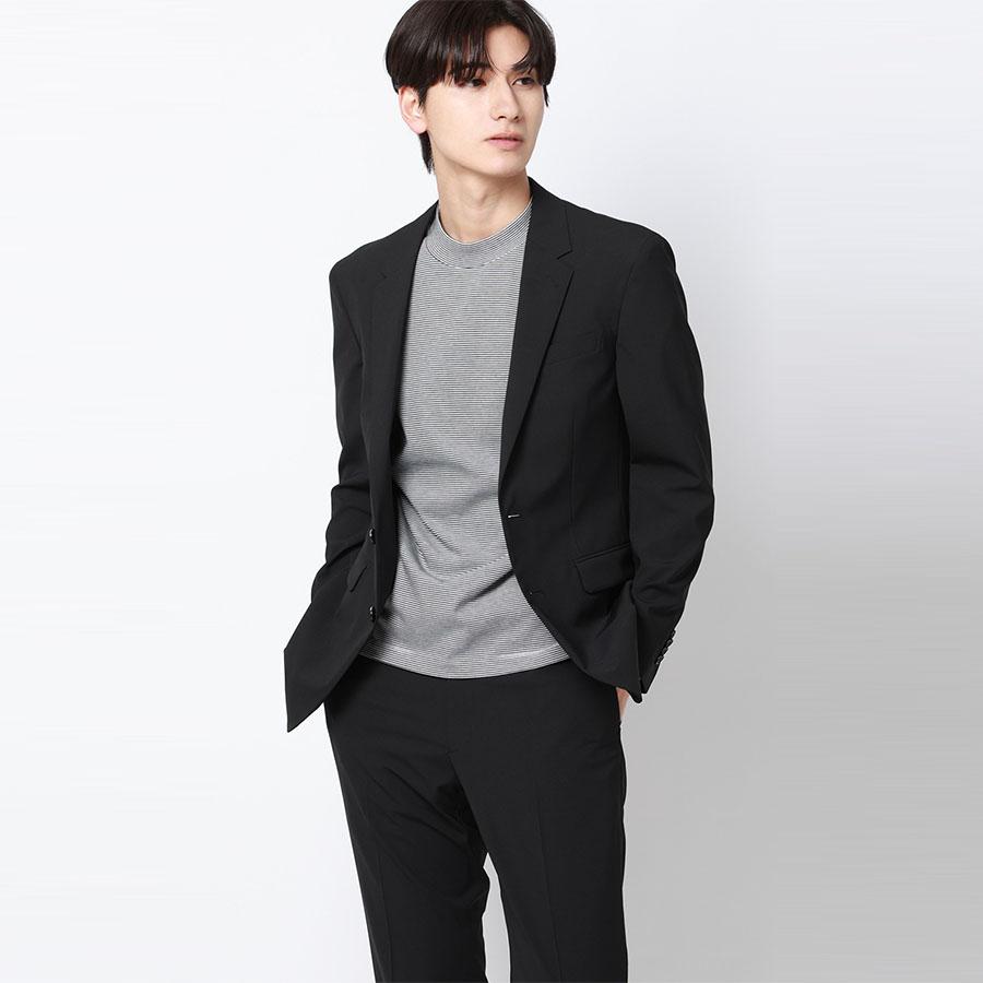 TANGRAM TGS-MT89 モックネック 半袖シャツ ブラック S AOYAMA 【洋服の青山】Tシャツ モックネック 半袖 メンズ 春夏